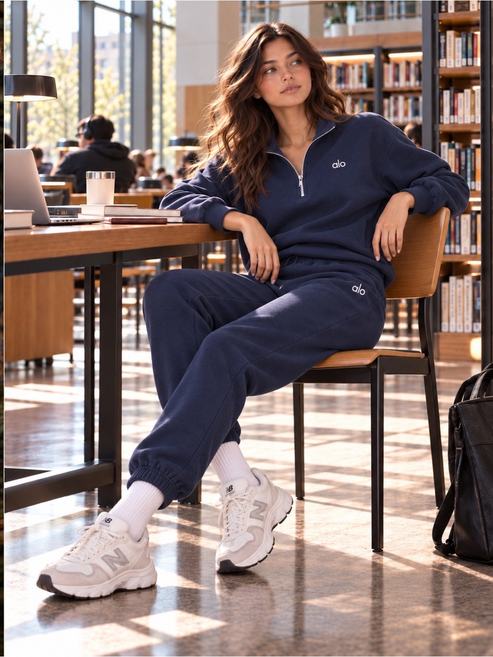Alo Navy Quarter Zip Jogger Set 💙 Size M | Brand New
